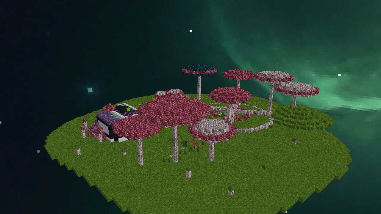 Game-derived view of Mycelia Prime, the xeno jungle world in DelveRush